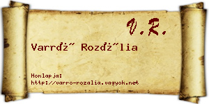 Varró Rozália névjegykártya